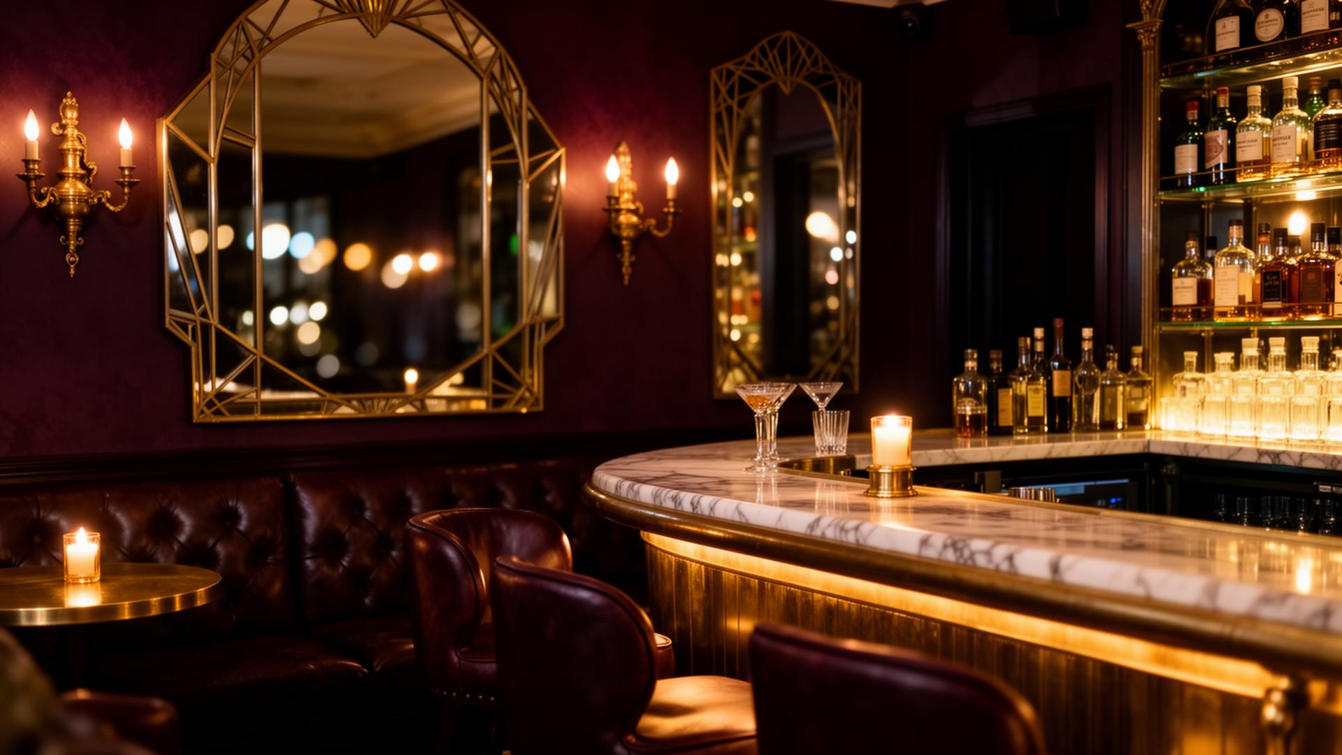 Intérieur du bar à cocktails Maison Lumière